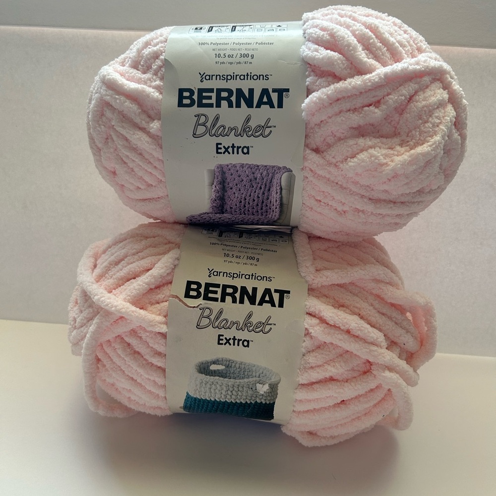 Bernat Blanket Extra lot of 2 skeins in blush pink. Price is for two of them.